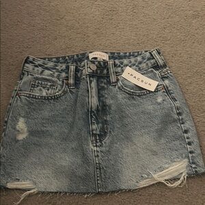 PacSun Blue Gray Mini Skirt Casual Distressed